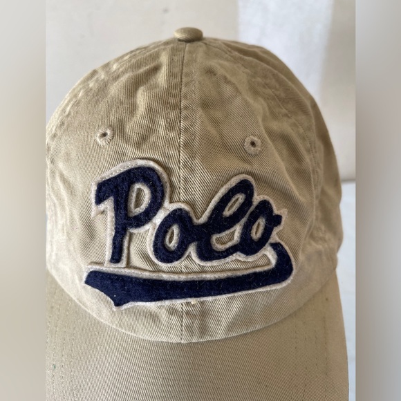 Polo Ralph Lauren Hat Cap Khaki Tan Strapback Script Spellout Black Pony Lo Pro main image 7